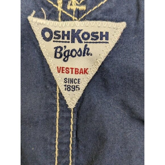 Baby Shorts Overalls Osh Kosh B’gosh 18 Months Dark Blue Lightweight Cotton - Picture 6 of 6